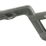 KRISS VECTOR FOLDING STOCK KIT BLK gray stock, side view with hinged mount and rubber buttpad