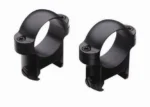 Burris Zee Rings Weaver-Style, pair of high-gloss black scope rings in angled view