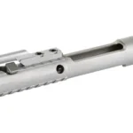 KAK AR15 BCG M16 556 K-SPEC SV CHR silver angled side view with grooved body and bolt face
