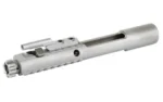 KAK AR15 BCG M16 556 K-SPEC SV CHR silver angled side view with grooved body and bolt face