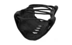 GROVTEC RAIL WRAP 6 BLACK black fabric rail wrap with woven cords, angled view