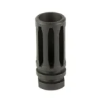KAK A2 EXT FLASH HIDER, black angled view with long vertical slots and open front