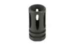 KAK A1 FLASH HIDER, black angled view with vertical slots and open front