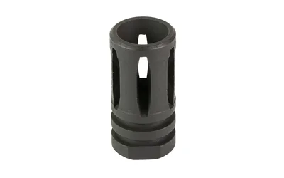 primary-15634 KAK A1 FLASH HIDER, black angled view with vertical slots and open front