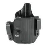 L.A.G. Tactical LAG DFNDR SPFD XD 4 OWB/IWB BLK RH, black holster front view with clips