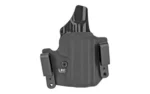 L.A.G. Tactical LAG DFNDR S&W SHIELD 380 EZ RH BLK, black holster front view with clips