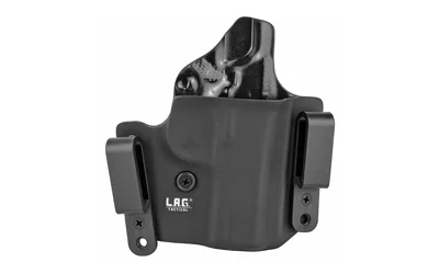 L.A.G. Tactical LAG DFNDR 1911 3-inch black holster, front view with dual belt clips