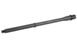 KAK BBL M16 black barrel in angled side view with threaded muzzle