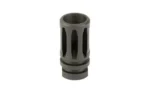 KAK A2 BIRDCAGE 1/2X28 black muzzle device, angled view with vertical slots