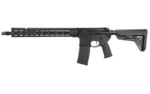 Primary Weapons Systems PWS MK116 COMPOUND black rifle, left-side view with magazine and adjustable stock