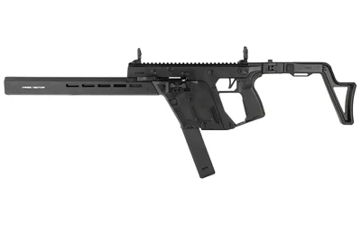 KRISS VCTR CRB G3, black left-side view with long handguard, magazine and folding stock