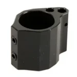 Seekins Low Pro Gas Block black angled view with circular opening and mounting screws