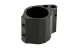 Seekins Low Pro Gas Block black angled view with circular opening and mounting screws