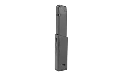 primary-15760 KRISS MAGEX black extended magazine, upright side view with textured lower body