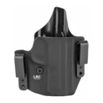 L.A.G. Tactical LAG DFNDR S&W M&P M2.0 9/40 BLK RH, black holster front view with clips
