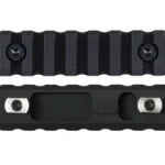 SEEKINS MLOK RAIL SECTION 9 SLOT black, shown from top and underside with mounting screws