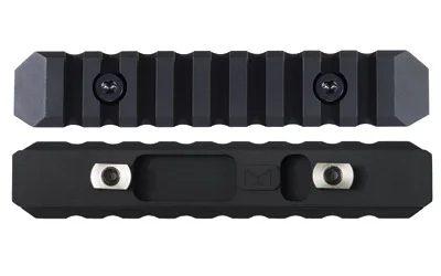 primary-15793 SEEKINS MLOK RAIL SECTION 9 SLOT black, shown from top and underside with mounting screws