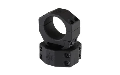 SEEKINS 30MM TUBE .97 HIGH 4CAP black scope ring mount, angled front view