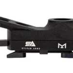 SYLVAN QD MLOK rail sling mount, black side view with raised oval sling loop