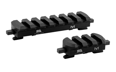 SYLVAN two-piece rail QD MLOK combo, black angled view with long and short rail mounts