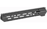 MIDWEST 12.625" SLIM LINE HANDGUARD, black left-side view with full top rail and long vent slots