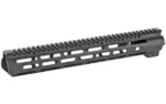 Midwest 14-inch Slim Line Handguard black, angled side view with top rail and elongated slots