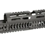 Midwest AK Alpha Quad Rail black angled side view with top, side and lower rails