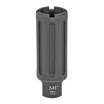 MIDWEST BLAST CAN 9MM 1/2X36 THREAD black upright view with fluted body and notched top