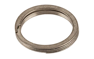 Luth-AR LUTH AR HELICAL 1 PIECE GAS RING, silver coiled ring viewed from above