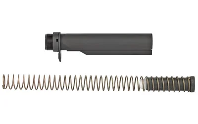 primary-15857 Luth-AR LUTH AR 9MM CARBINE BUFFER ASSEMBLY, black buffer and coiled spring in side view