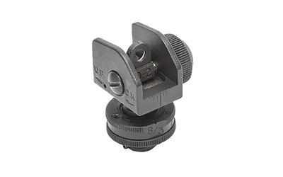 Luth-AR LUTH AR A2 REAR SIGHT ASSEMBLY/KIT black angled view with aperture and adjustment knobs