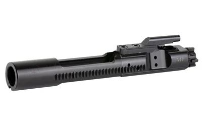 primary-15864 Midwest AR15 Black Nitride BCG, black side view with bolt head and gas key visible