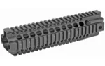 MIDWEST COMBAT QUAD RAIL 9.5", black angled view with four rails and circular vents