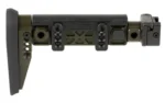 Midwest AK Alpha Folding Stock olive drab side view with black buttpad and hinge