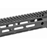 MIDWEST 9.25 SLIM LINE HANDGUARD black angled side view with top rail and vent slots