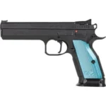 Cz-Usa Firearms CZ-USA TS2 Handgun 9mm Luger 10rd Magazines (2) 5.28" Barrel Black with Aluminum Blue Grips