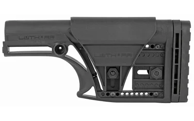 Luth-AR MBA-1 with 3-Axis Butt Plate, black adjustable stock in side view