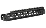 MIDWEST 20 Series Rail, black angled side view with top rail and slotted handguard
