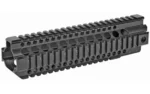 MIDWEST COMBAT QUAD RAIL 9.25-inch, black angled side view with four rails and round vents
