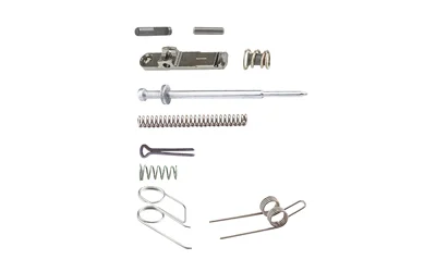 primary-15886 Luth-AR Field Repair Kit AR15, top view of assorted silver and black pins, springs and rings