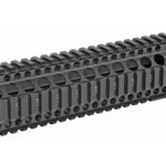 MIDWEST 10-inch QUAD RAIL HANDGUARD black, angled side view with four accessory rails