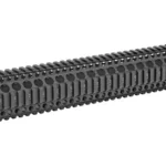 MIDWEST 15-inch QUAD RAIL HANDGUARD black, angled side view with four accessory rails