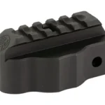 MIDWEST MP5 1913 END PLATE ADAPTOR black angled view with top rail and side mounting hole