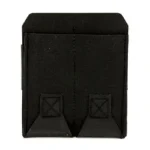 BL Force Belt 10SPD double pistol pouch, black front view with two stitched belt loops