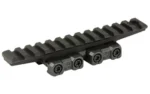 MIDWEST MK2 1913 RISER 13 SLOT black angled view with slotted top rail and four side screws