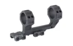 MIDWEST MK2 34MM SCOPE MOUNT HIGH black one-piece mount, angled side view with two rings and rail clamps