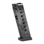 Armscor ACT-MAG SIG P220 black metal magazine, angled front view with witness holes