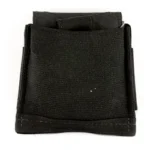 Blue Force Belt Mount Small Dump Pouch, black front view with folded opening