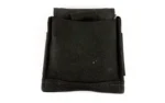 Blue Force Belt Mount Small Dump Pouch, black front view with folded opening