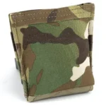 Blue Force Belt Mount Small Dump Pouch, multicam front view with folded opening